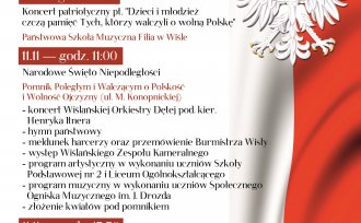 Ogólny plakat wydarzeń związanych ze 100-leciem odzyskania niepodległości