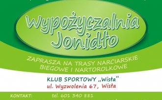 Baner wypożyczalni "Jonidło"