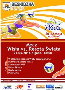 Plakat dotyczący meczu pokazowego Wisła vs. Reszta Świata