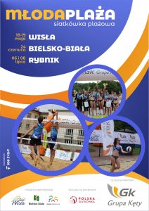 Plakat promujący imprezę Młoda Plaża