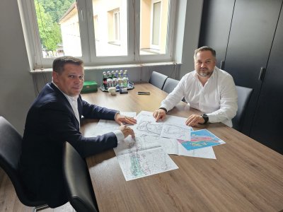 Spotkanie burmistrza Wisły z Konradem Gołotą