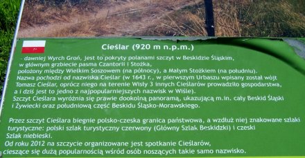 Tablica na Górze Cieślar