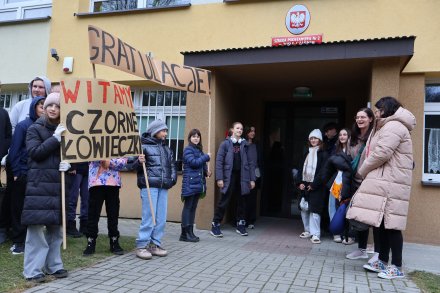 Powitanie uczniów w Wiśle Czarnem