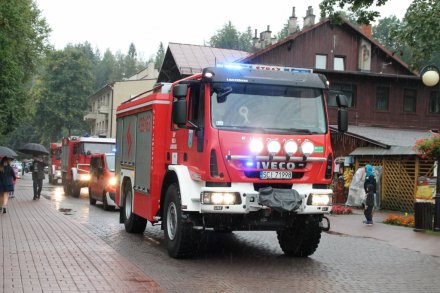 Pochód dożynkowy w Wiśle - Straż Pozarna