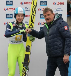 Olek Zniszczoł z WSS Wisła i prezes klubu Zbigniew Wuwer