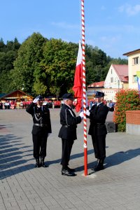 Flaga narodowa wciągana na maszt