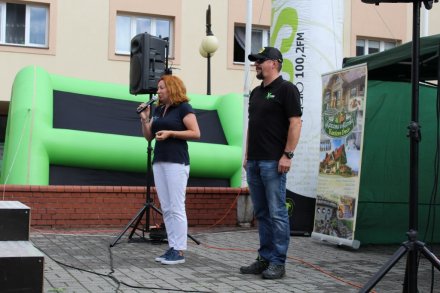 Powitanie uczestników biegu przez przedstawiciela Urzędu Miasta Wisła