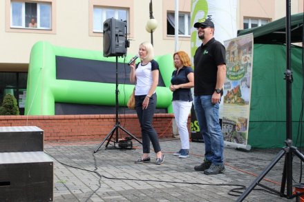 Powitanie uczestników biegu przez przedstawiciela RZGW w Gliwicach