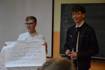 Spotkanie młodzieży biorącej udział w projekcie z wiślańskimi licealistami