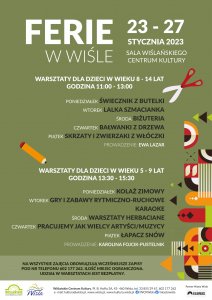 Program ferii w WCK w terminie 23 - 27 stycznia 2023r.