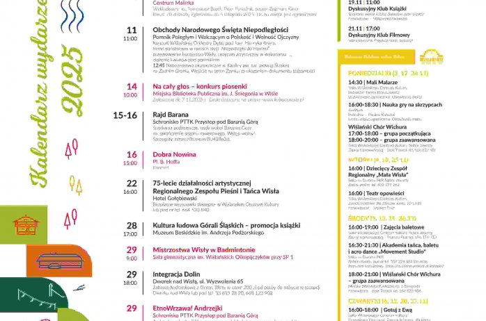 Kalendarz wydarzeń listopad 2025