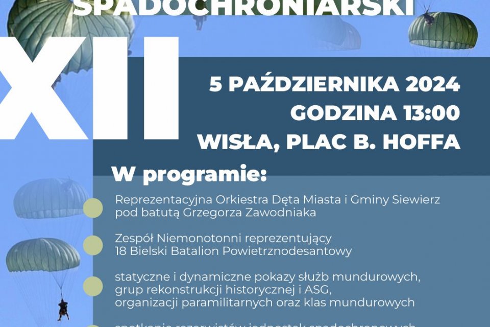 plakat wydarzenia Piknik Spadochroniarski