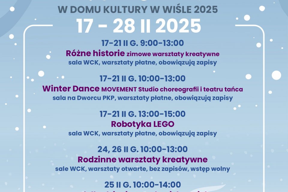 ferie w Domu Kultury