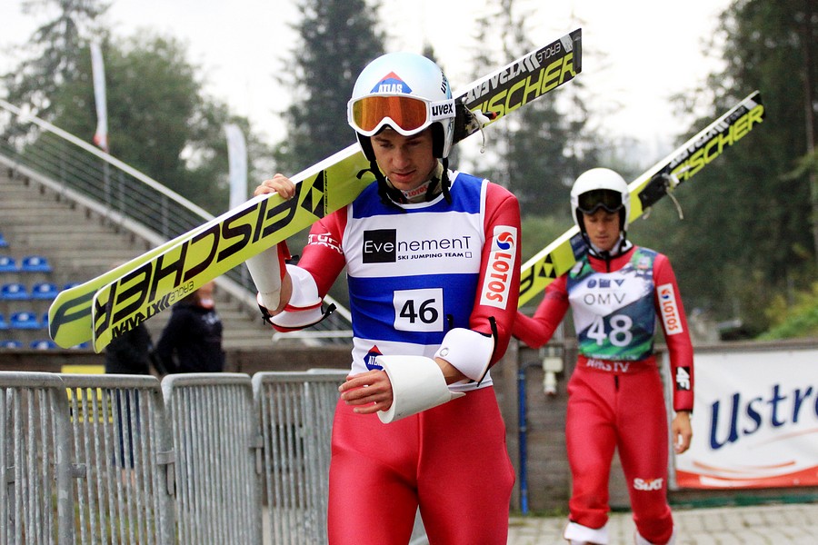 Kamil Stoch i Piotr Żyła na skoczni w Wiśle Malince